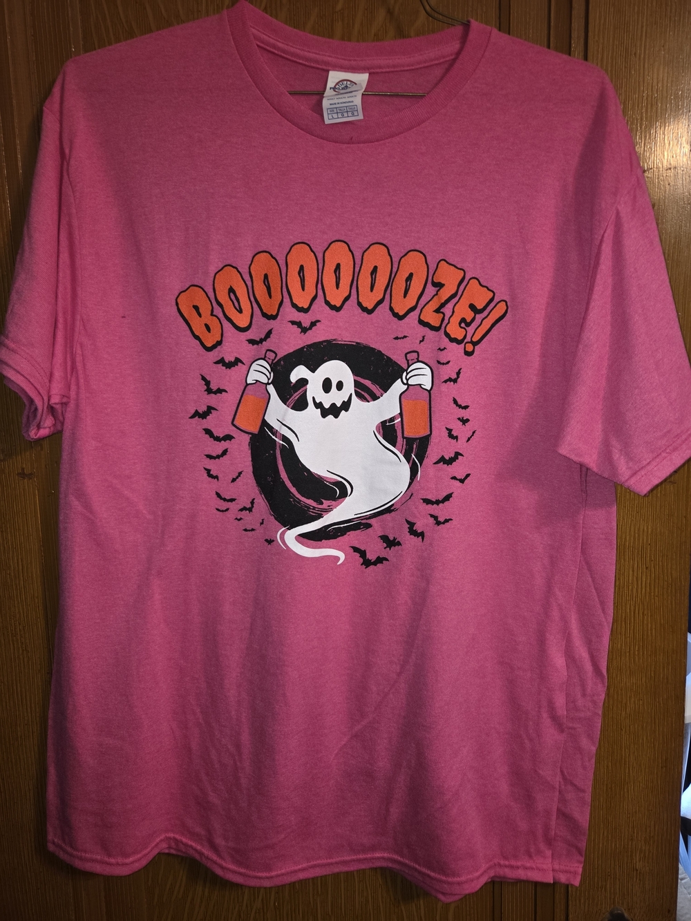 Delta Pink Graphic 'BOOOOOOZE!' Ghost Tee - Unisex